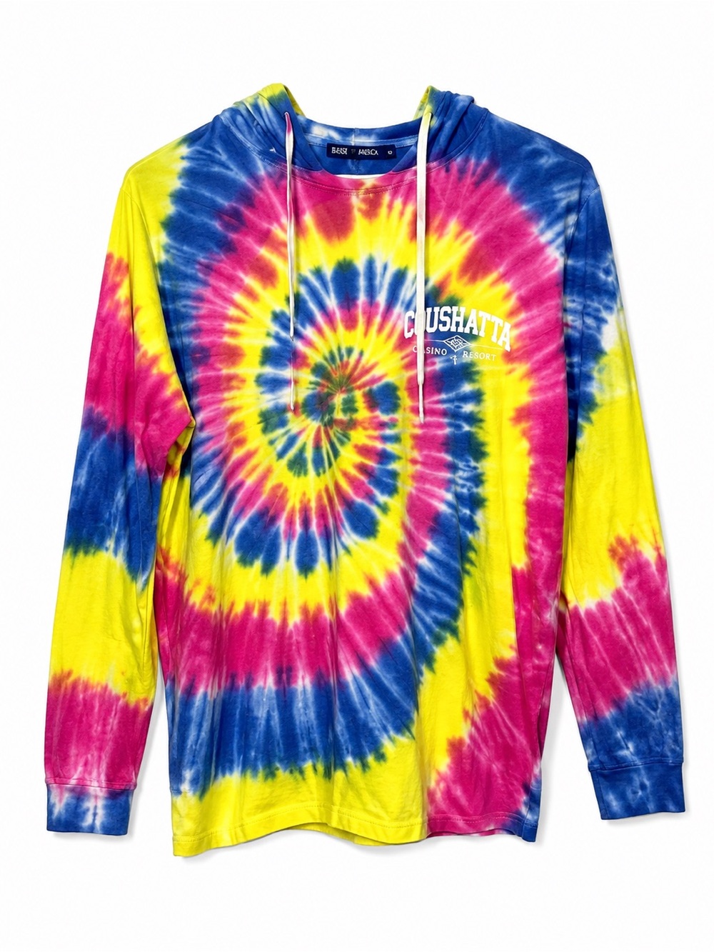 Basix of America Coushatta Casino Resort Tie Dye Long Sleeve Hoodie Size M